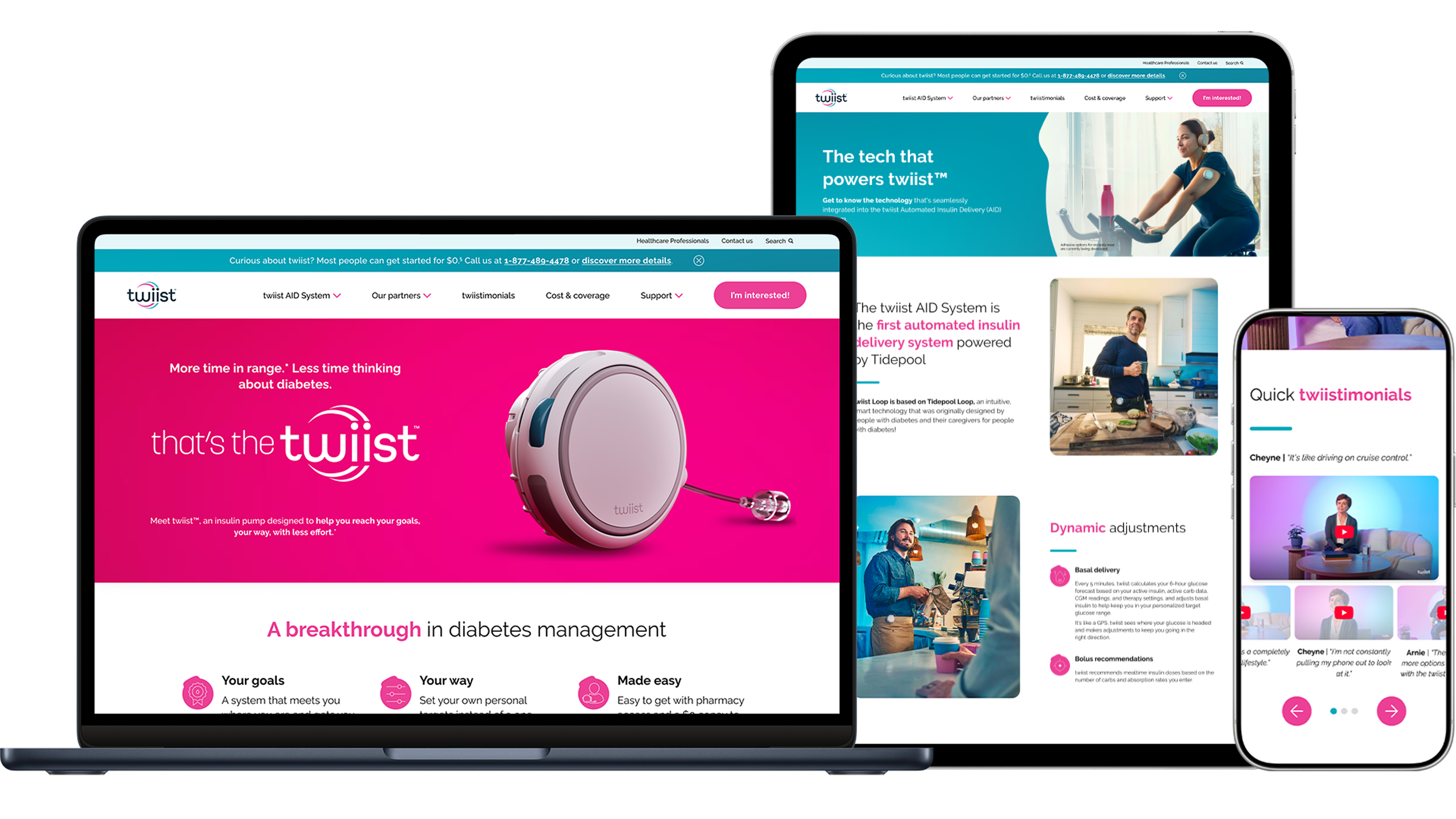 twiist website displayed on a laptop, tablet, and phone